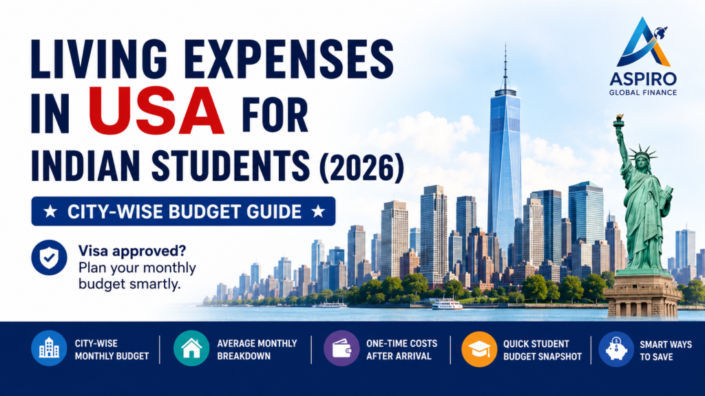 Living expenses in USA for Indian students city-wise budget guide 2026